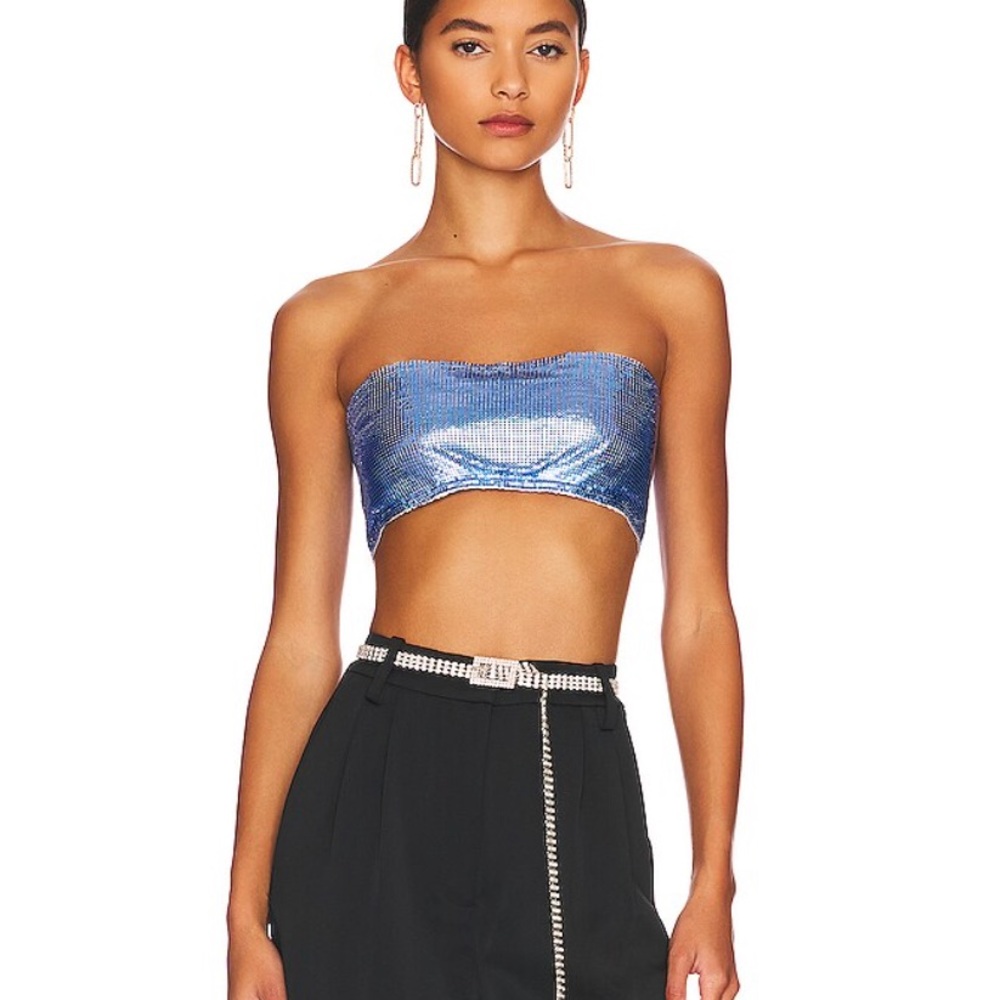 Poster Girl blue chainmail bra top